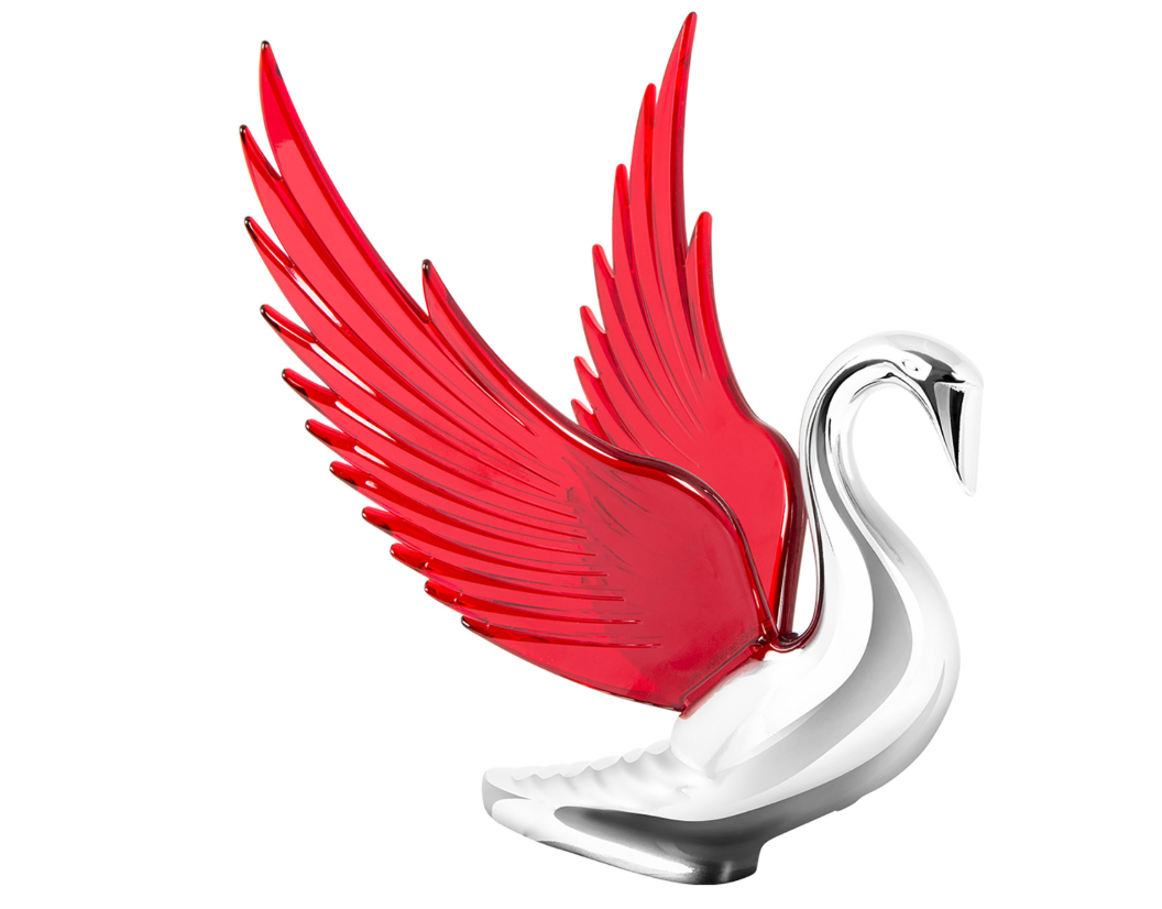 Swan Hood Ornament With Colored Wings