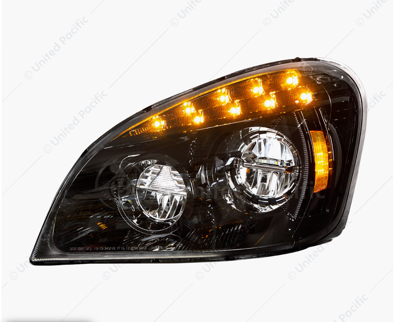 Black LED Headlight for 2008-2017 Freightliner Cascadia (Driver Side)