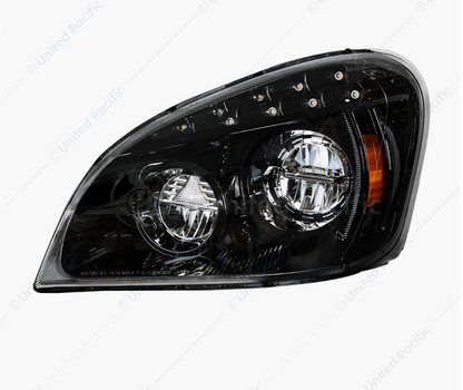 Black LED Headlight for 2008-2017 Freightliner Cascadia (Driver Side)